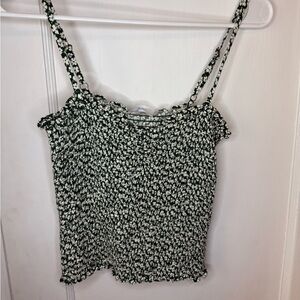 Reformation Floral Green Smocked Women's
Tank Top With Sweetheart Neckline